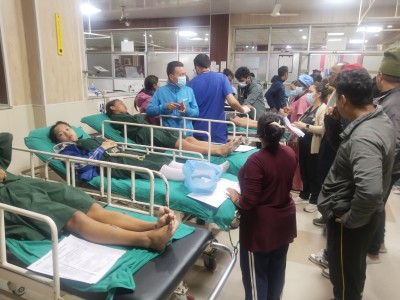  ब्रेक फेल भएर बस दुघर्टना, २८ जना घाइते 